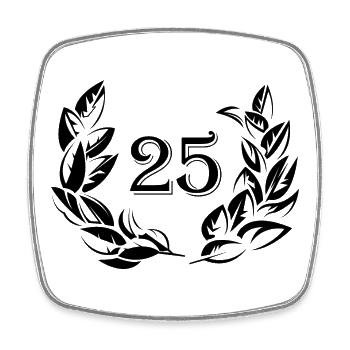 25 years anniversary jubiläum jahre lorbeer Symbol - Viereckiger Kühlschrankmagnet - Weiß - Vorne