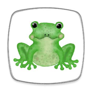 Frosch - Viereckiger Kühlschrankmagnet - Weiß - Vorne