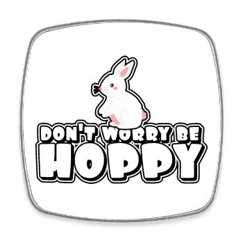Keine Sorge, sei hoppelig - Ostern - Viereckiger Kühlschrankmagnet - Weiß - Vorne