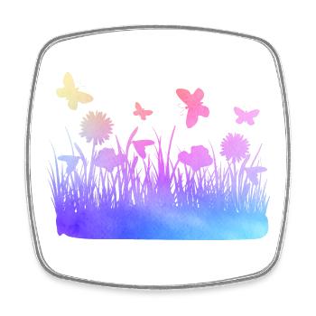Prairie fleurs fleurs de jardin de couleurs d’eau - Magnet carré - blanc - Devant