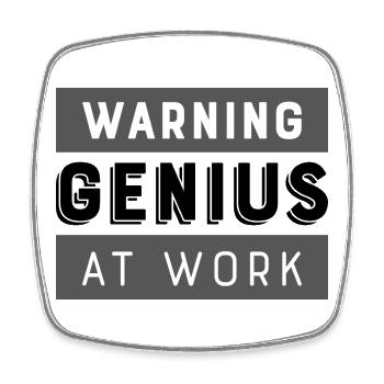 Genie am arbeiten - Viereckiger Kühlschrankmagnet - Weiß - Vorne