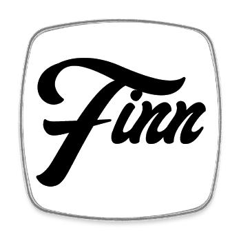 Name Finn geometrisches Muster auf Textilien - Viereckiger Kühlschrankmagnet - Weiß - Vorne