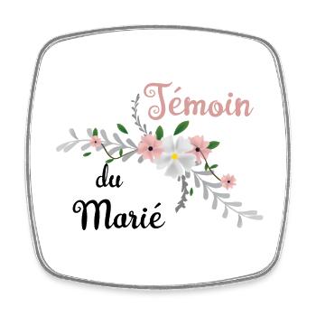 témoin du marié - mariage collection bucolique - Magnet carré - blanc - Devant