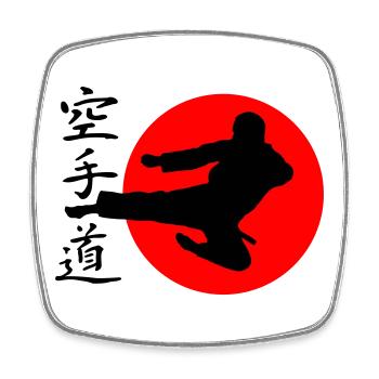 Karate Yokotobigeri - Viereckiger Kühlschrankmagnet - Weiß - Vorne