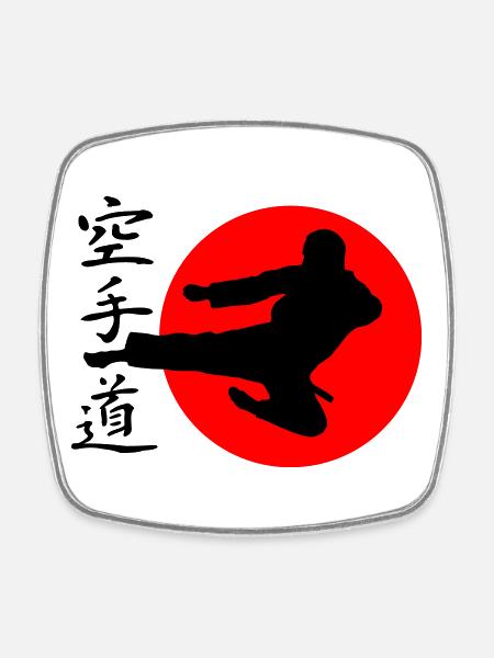 Karate Yokotobigeri - Viereckiger Kühlschrankmagnet - Weiß