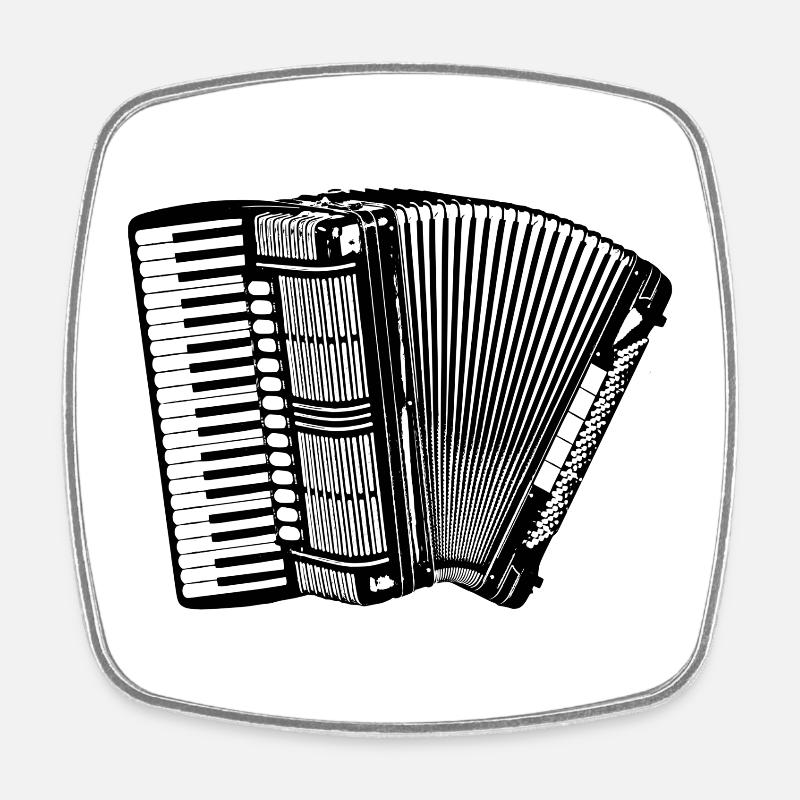 Accordéon - Magnet carré - blanc