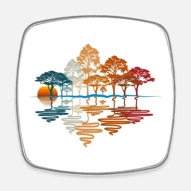 AUTUMN FOREST - Square fridge magnet - white