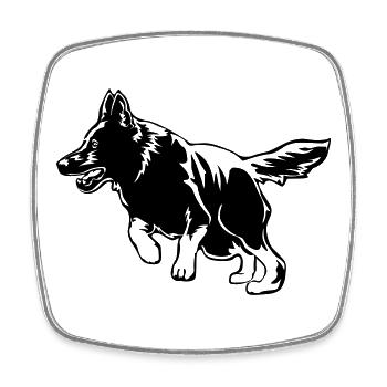 Deutscher Schäferhund - Viereckiger Kühlschrankmagnet - Weiß - Vorne