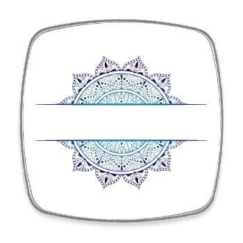 Mandala Cyan Magenta - Square fridge magnet - white - Front
