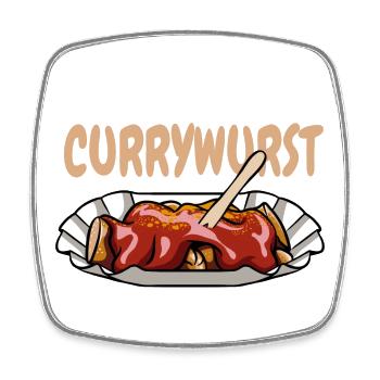 Team Currywurst - Fast Food Fan - Wurst Kult - Viereckiger Kühlschrankmagnet - Weiß - Vorne