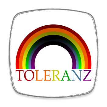 TOLERANZ REGENBOGENFAHNE DIVERSITÄT VIELFALT - Viereckiger Kühlschrankmagnet - Weiß - Vorne