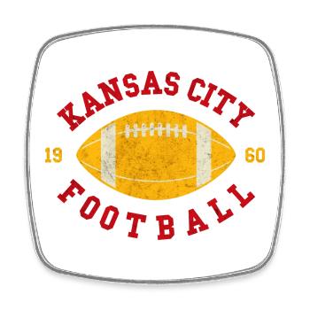 Kansas City Football Vintage Emblem - Viereckiger Kühlschrankmagnet - Weiß - Vorne