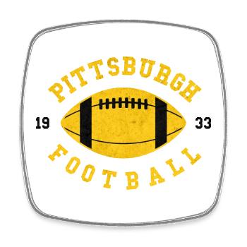Pittsburgh Football Vintage Gold Logo - Square fridge magnet - white - Front