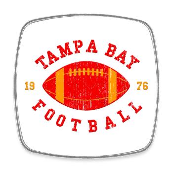 Tampa Bay Football Emblem 75 - Viereckiger Kühlschrankmagnet - Weiß - Vorne