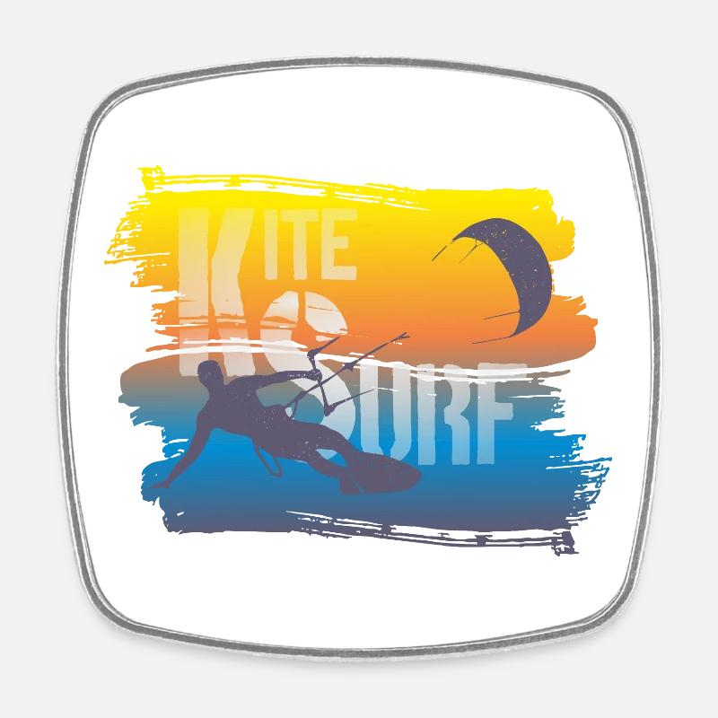 KITE SURF - Magnet carré - blanc
