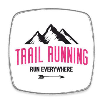 Trail Running – Run Everywhere - Square fridge magnet - white - Front