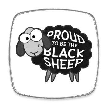 Proud To Be The Black Sheep Lustiges Schaf Außense - Viereckiger Kühlschrankmagnet - Weiß - Vorne