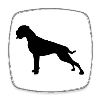 Boxer Stand silhouette - Viereckiger Kühlschrankmagnet - Weiß - Vorne