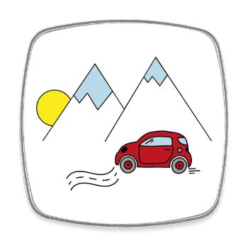 Auto - Viereckiger Kühlschrankmagnet - Weiß - Vorne