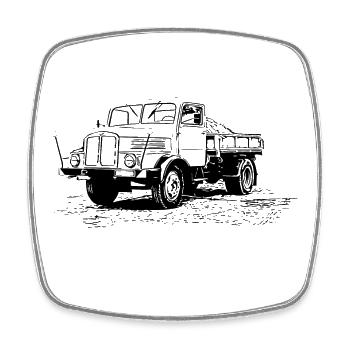 IFA H3 Kipper - Viereckiger Kühlschrankmagnet - Weiß - Vorne