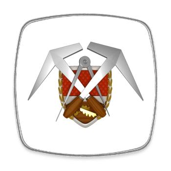 Handwerk Dachdecker Emblem - Viereckiger Kühlschrankmagnet - Weiß - Vorne