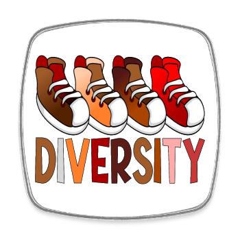 Diversity Sneakers - Sport - Square fridge magnet - white - Front