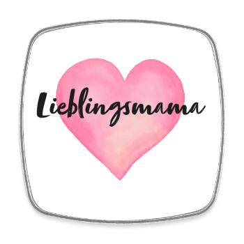 Lieblingsmama Mama Herz - Viereckiger Kühlschrankmagnet - Weiß - Vorne