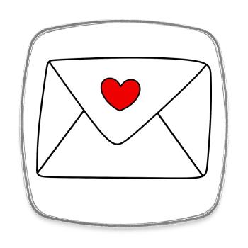Herz Brief Liebesbrief Geschenk Valentinstag Paare - Viereckiger Kühlschrankmagnet - Weiß - Vorne