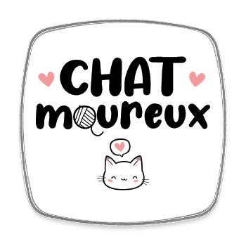 Chatmoureux Humour Chat mignon Amoureux Couple - Magnet carré - blanc - Devant