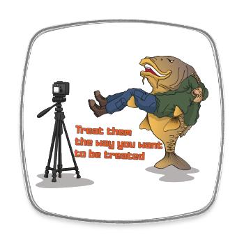 Drôle de conception de la pêche à la carpe Catch and Release Humour - Magnet carré - blanc - Devant