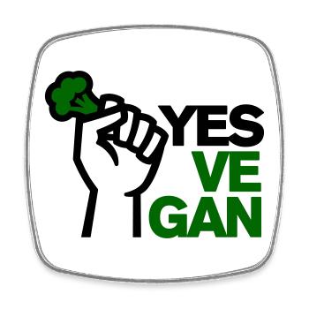Végétalien Végétarien Végétalien Yes ve gan - Magnet carré - blanc - Devant