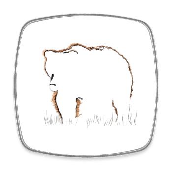 Bear - Square fridge magnet - white - Front