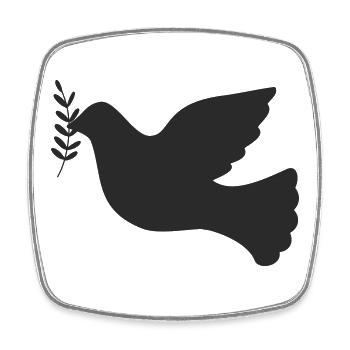 Peace Dove Peace Symbol - Square fridge magnet - white - Front