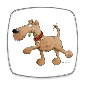 Irish Terrier Dog I Dog breed - Square fridge magnet - white - Front