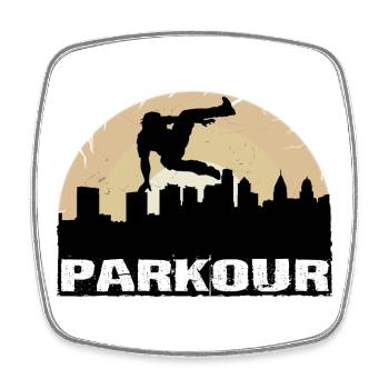 Parkour - Viereckiger Kühlschrankmagnet - Weiß - Vorne