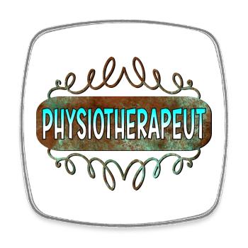 Physiotherapeut - Viereckiger Kühlschrankmagnet - Weiß - Vorne