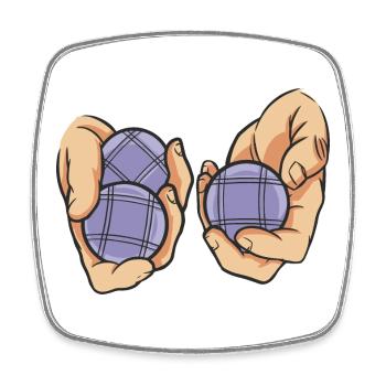 Boules de boule pour Bouler Boules Boulekugel - Magnet carré - blanc - Devant
