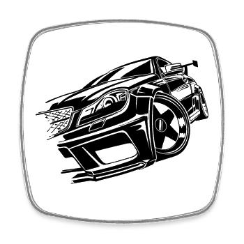 Voiture Automobile Racing Voiture Voiture Amoureux Déclaration - Magnet carré - blanc - Devant