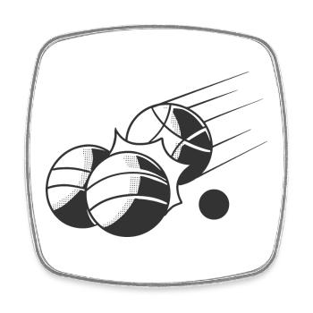 Boules de boule pour Bouler Boules Boulekugel - Magnet carré - blanc - Devant