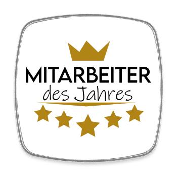 Mitarbeiter des Jahres - Viereckiger Kühlschrankmagnet - Weiß - Vorne
