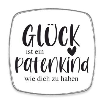 Patenkind Geschenk Glück Bedanken - Viereckiger Kühlschrankmagnet - Weiß - Vorne