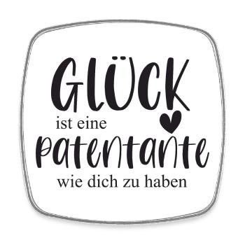 Patentante Geschenk Glück Patin Bedanken - Viereckiger Kühlschrankmagnet - Weiß - Vorne