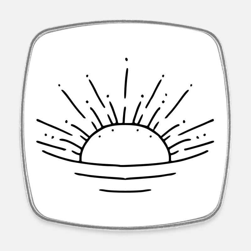 Sunrise - Square fridge magnet - white