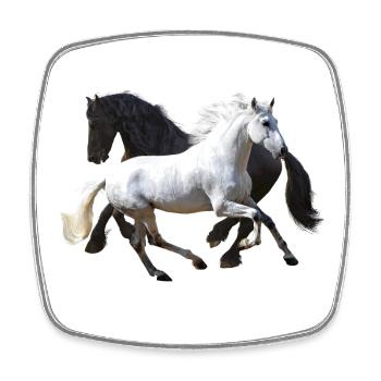 Horses - Square fridge magnet - white - Front