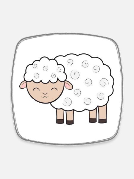 Sheep Sheep - Square fridge magnet - white