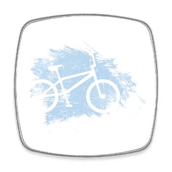 Brushstroke Bicycle Splash - Square fridge magnet - white - Front