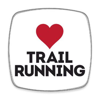 Ich liebe Trailrunning - Viereckiger Kühlschrankmagnet - Weiß - Vorne