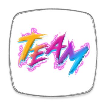 Team - Square fridge magnet - white - Front