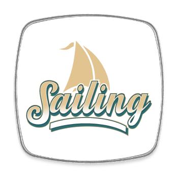 Sailboat Sailing Sailor - Square fridge magnet - white - Front