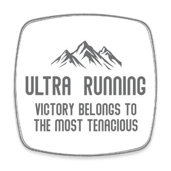 Ultra RunningVictory Belongs to the Most Tenacious - Square fridge magnet - white - Front